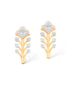 Dapper Gold Toned Diamond Earrings