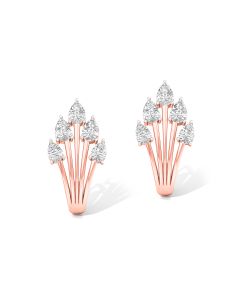 Showy Rose Gold Diamond Stud Earrings