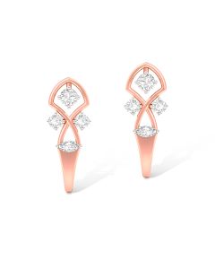 Remarkable Rose Gold Diamond Stud Earrings