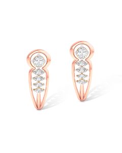 Graceful Rose Gold Shine Diamond Studs