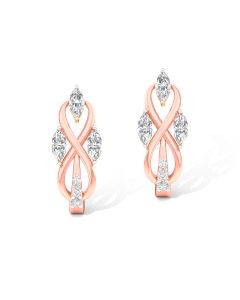 Elegant Rose Gold Diamond Stud Earrings