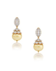 Abundant Diamond Pearl Drop DiamondEarrings