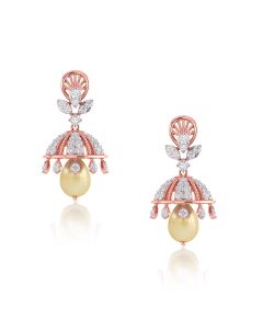 Royal Rose Gold Jhumki Diamond Earrings