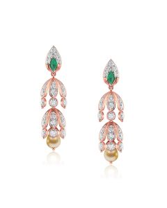 Intriguing Diamond Studded Fall Diamond Danglers