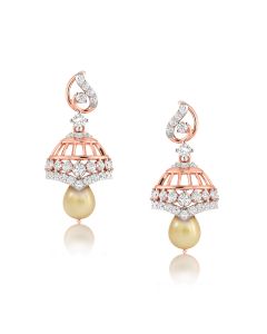 Exotic Rose Gold Diamond Jhumka