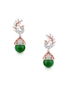 Shining Peacock Diamond Pearl Earrings