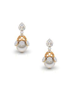 Cute Diamond Pearl Drop Earrings