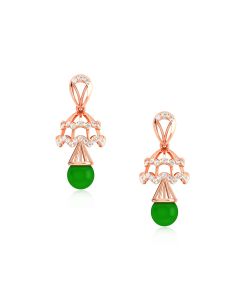 Emerald Gold Diamond Earrings