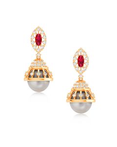 Lovely Gold Diamond Jhumkas