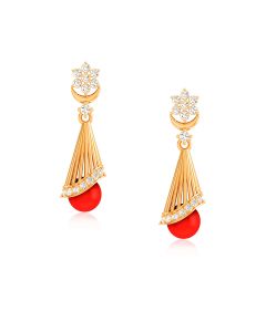 Amazing Gold Ruby Diamond Earrings