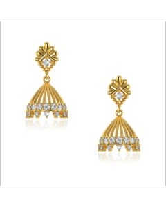 Artistic Gold Diamond Jhumkis