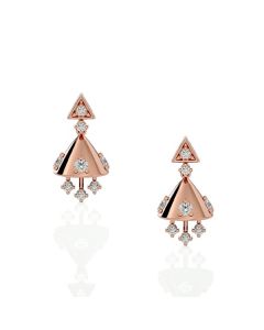 Distinctive Rose Gold Diamond Jhumkas