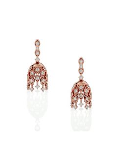 Classy Rose Gold Diamond Jhumkas