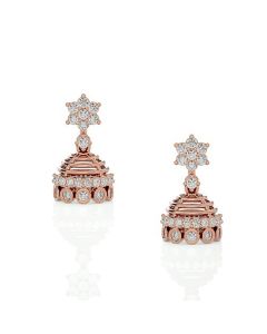 Radiant Rose Gold Diamond Jhumkas