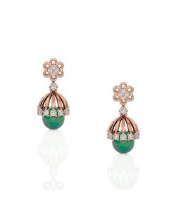 Brilliant Diamond Emerald Earrings