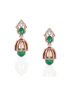 Elegant Diamond Rose Gold Jhumkas