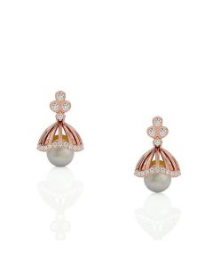 Classic Rose Gold Diamond Jhumkas